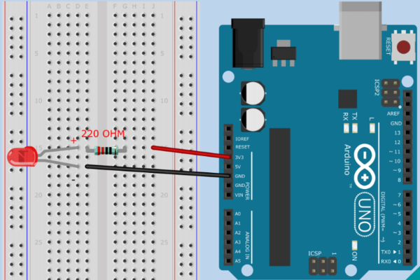 The Tech Steam Center Breadboard With Led And Arduino Thumbnail